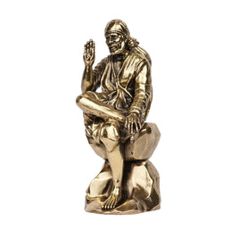 Handcrafted Brass Sitting Sai Baba Idol | Shirdi Sai Baba Statue – 5