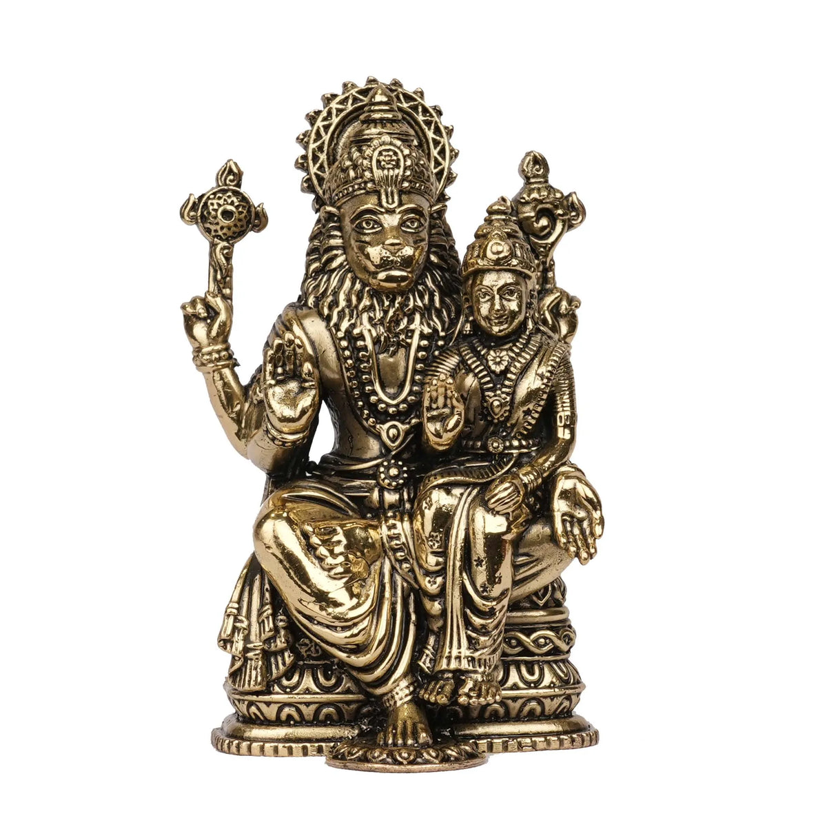 Handcrafted Brass Lakshmi Narasimha Idol | Lord Narasimha and  Goddess Lakshmi – 4
