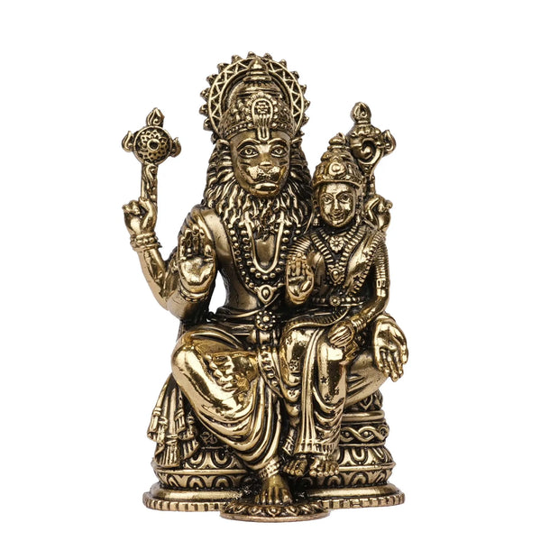 Handcrafted Brass Lakshmi Narasimha Idol | Lord Narasimha and  Goddess Lakshmi – 4" Height