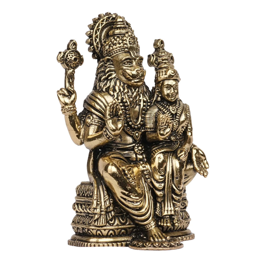 Handcrafted Brass Lakshmi Narasimha Idol | Lord Narasimha and  Goddess Lakshmi – 4