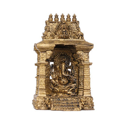 Handcrafted Brass Mantap Ganesha Idol | Lord Ganesha Statue for Pooja and  Decor – 3