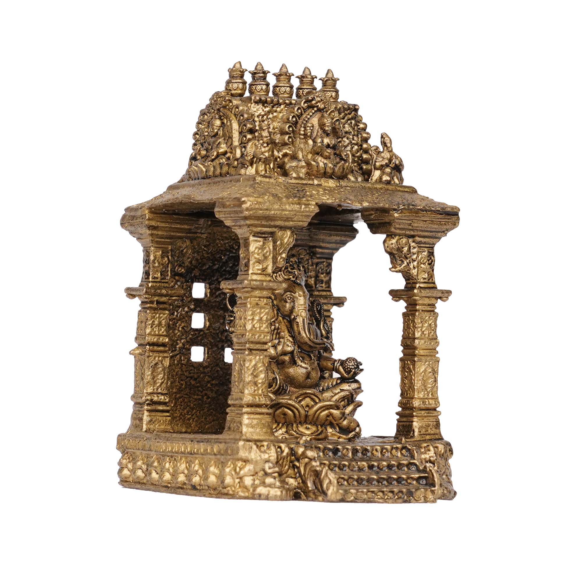 Handcrafted Brass Mantap Ganesha Idol | Lord Ganesha Statue for Pooja and  Decor – 3