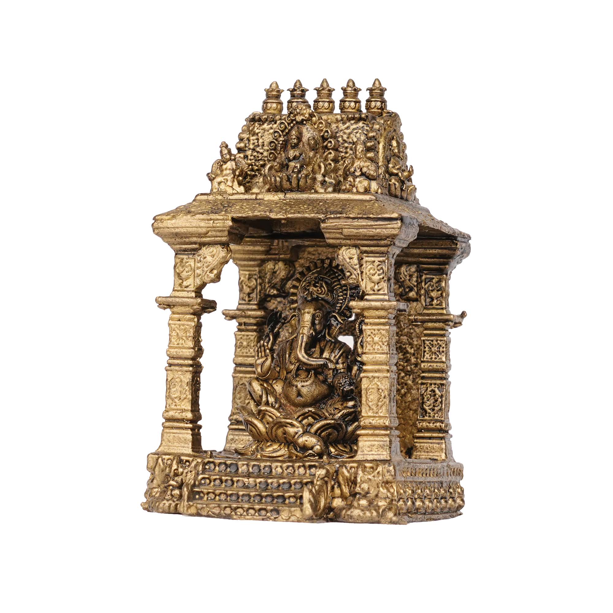 Handcrafted Brass Mantap Ganesha Idol | Lord Ganesha Statue for Pooja and  Decor – 3