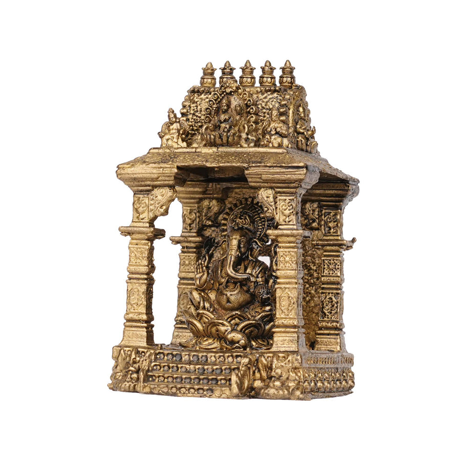 Handcrafted Brass Mantap Ganesha Idol | Lord Ganesha Statue for Pooja and  Decor – 3