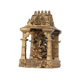 Handcrafted Brass Mantap Ganesha Idol | Lord Ganesha Statue for Pooja and  Decor – 3