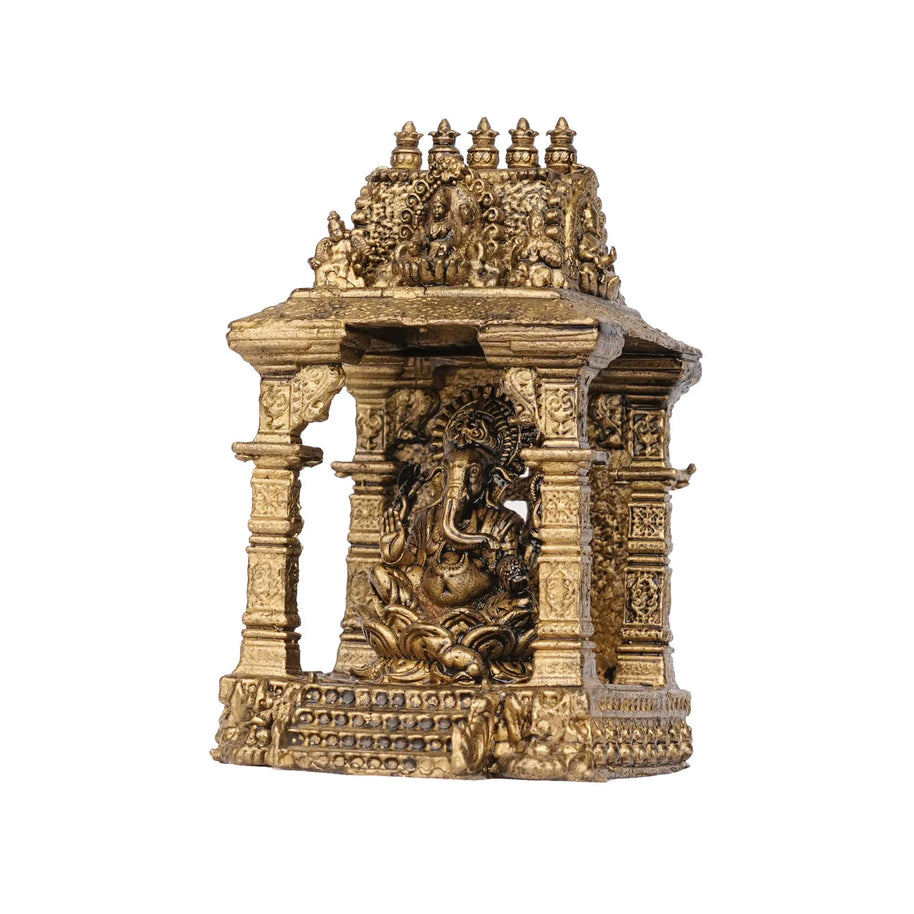 Handcrafted Brass Mantap Ganesha Idol | Lord Ganesha Statue for Pooja and  Decor – 3