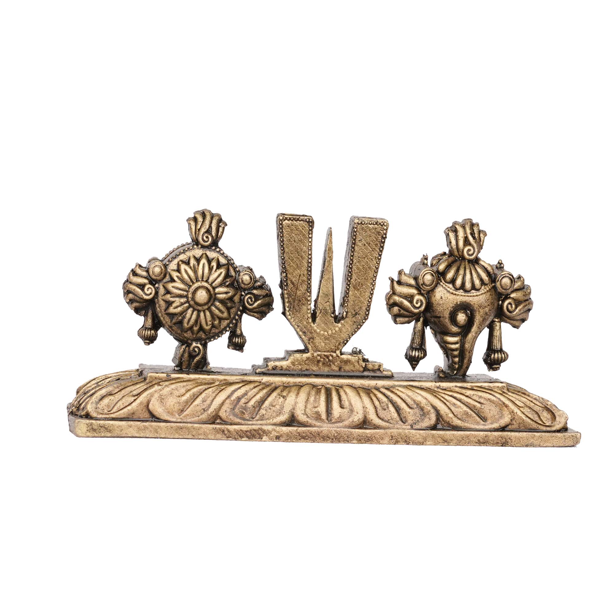 Handcrafted Brass Shank Chakra | Sacred Vishnu Symbols – 1.5