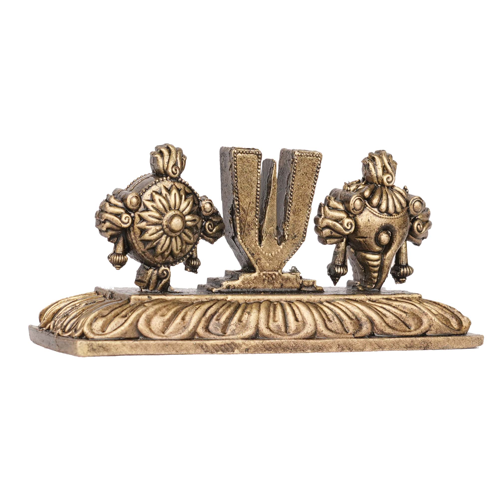 Handcrafted Brass Shank Chakra | Sacred Vishnu Symbols – 1.5