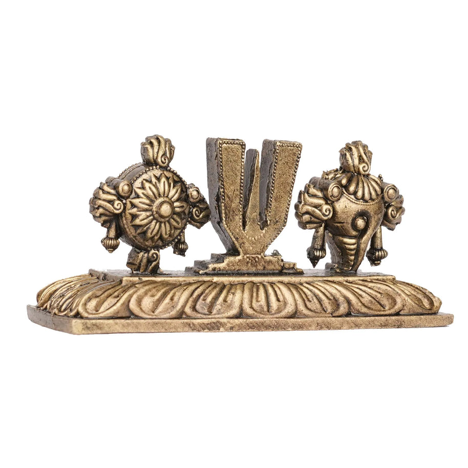 Handcrafted Brass Shank Chakra | Sacred Vishnu Symbols – 1.5