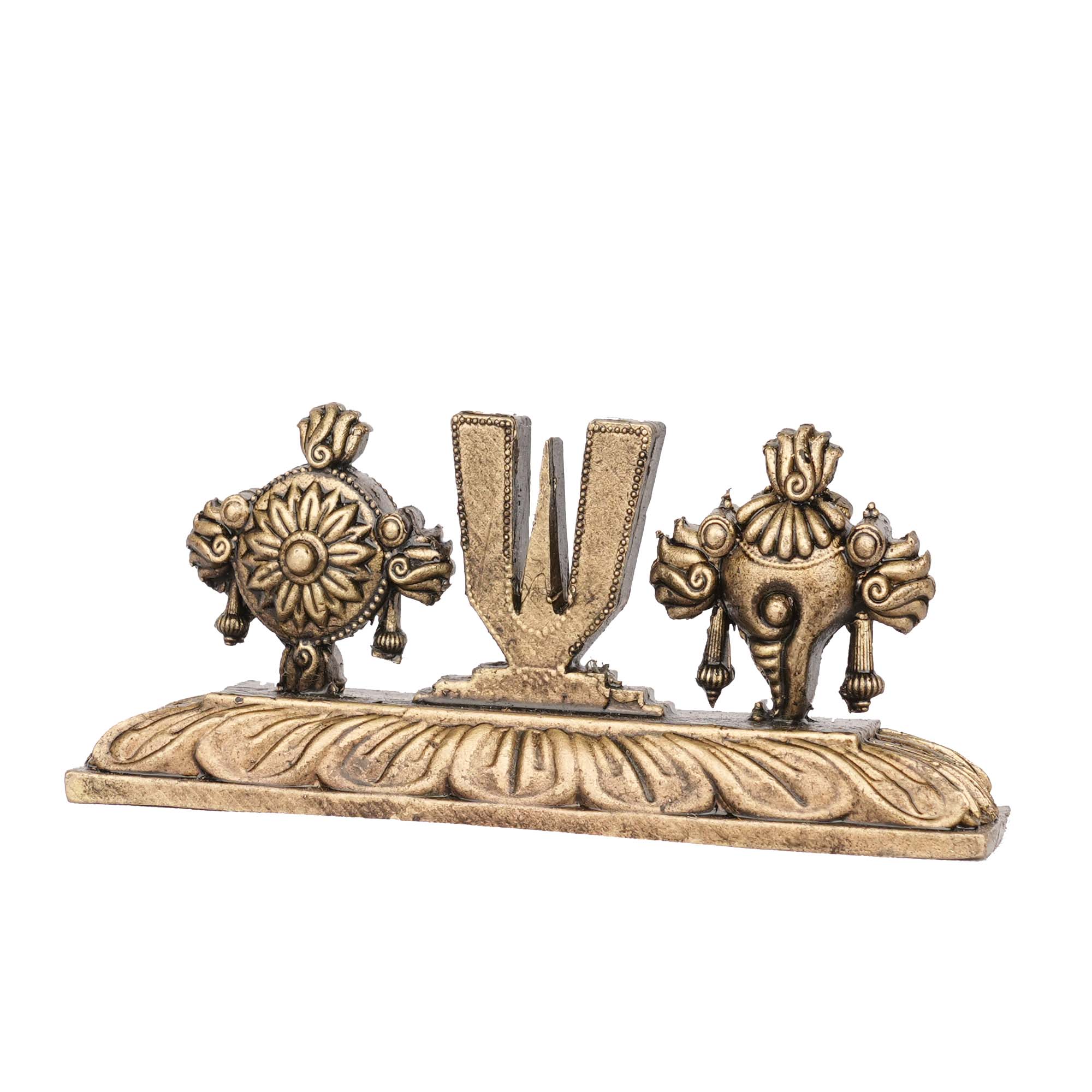 Handcrafted Brass Shank Chakra | Sacred Vishnu Symbols – 1.5