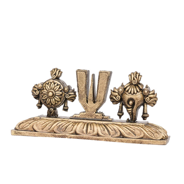 Handcrafted Brass Shank Chakra | Sacred Vishnu Symbols – 1.5" Height