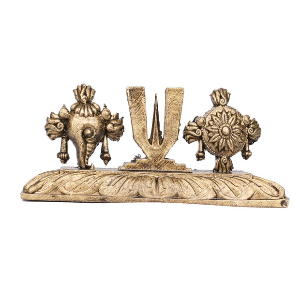 Handcrafted Brass Shank Chakra | Sacred Vishnu Symbols – 1.5" Height