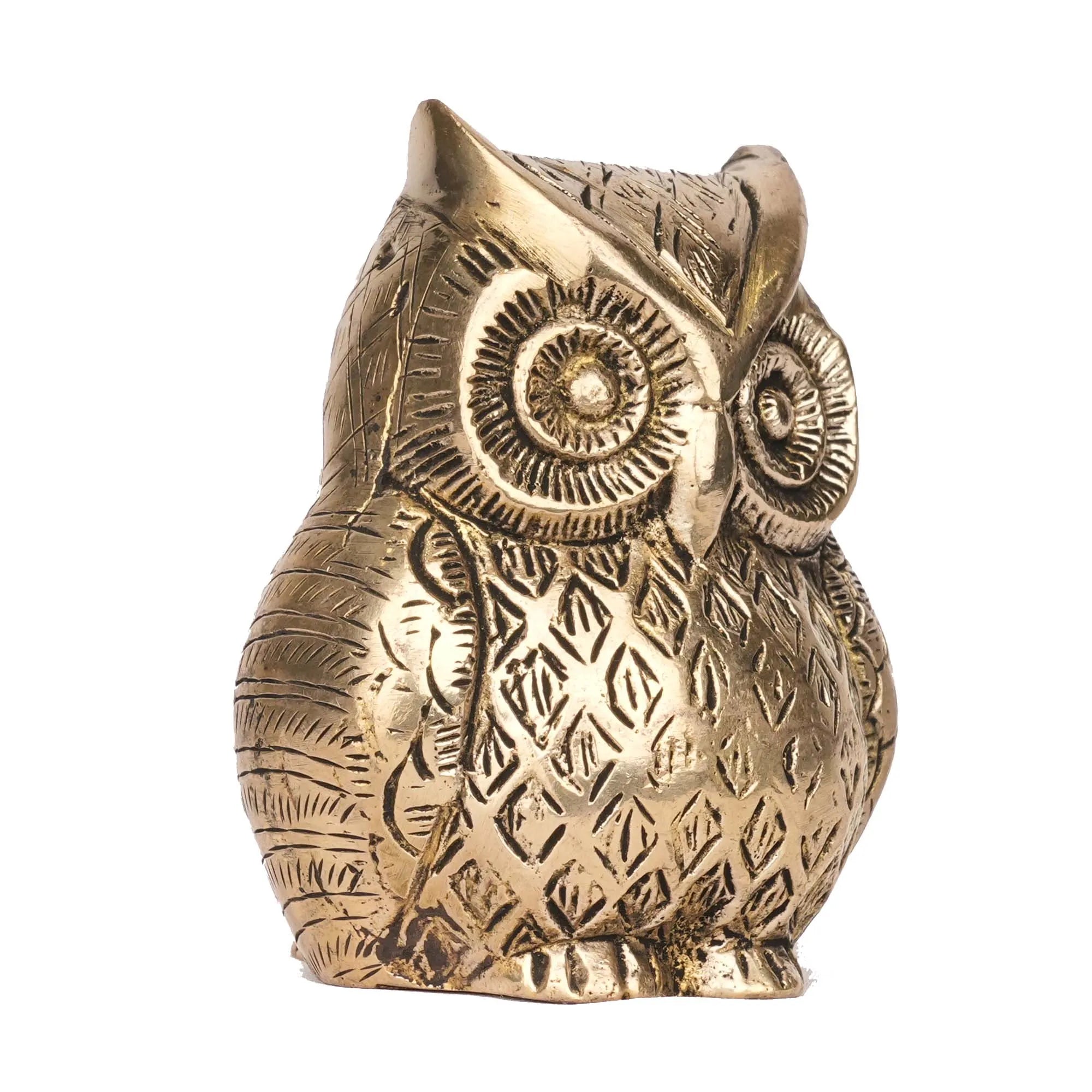Handcrafted Brass Owl | Decorative Owl Statue for Home Décor – 3.5