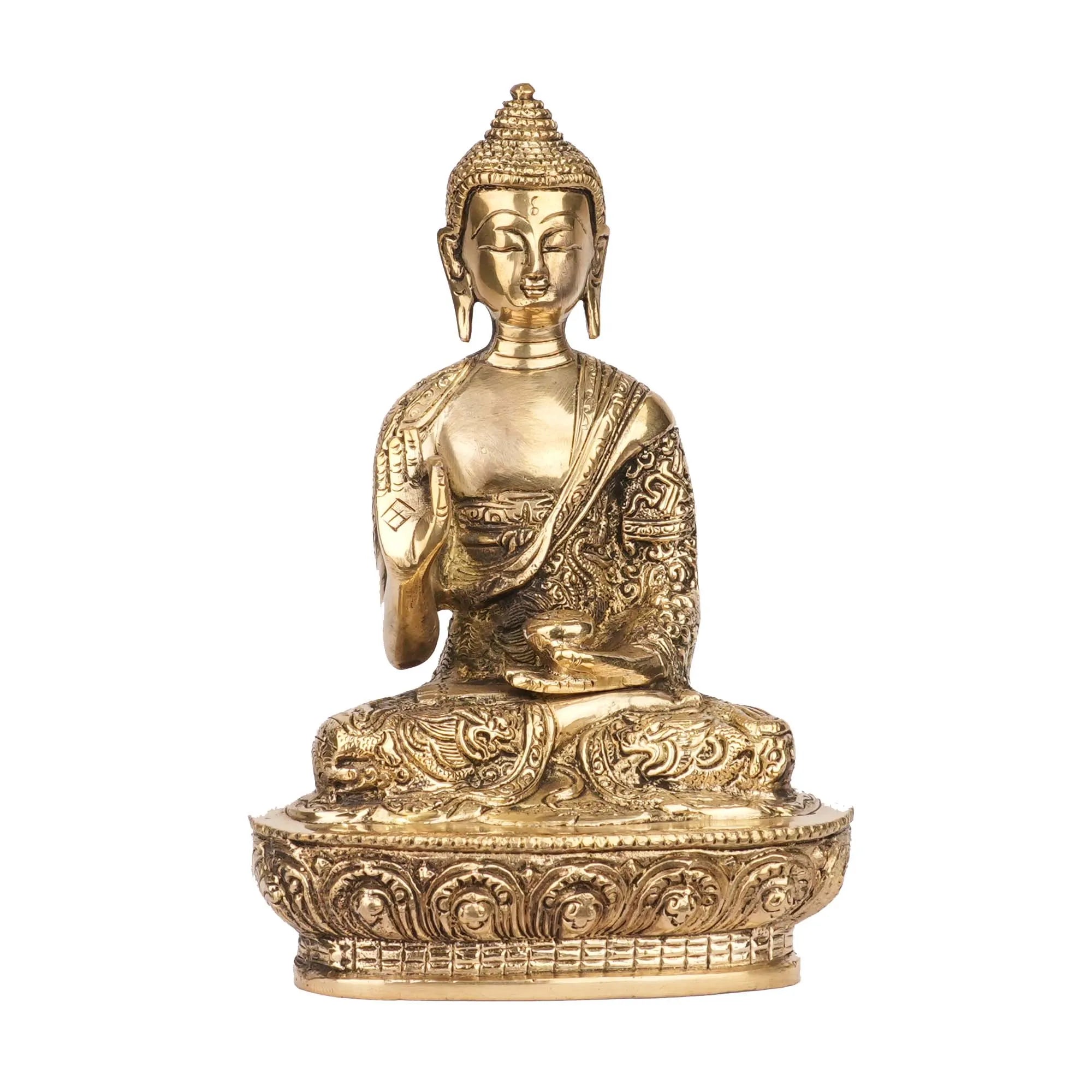 Handcrafted Brass Sitting Buddha Statue | Buddha Idol for Home Decor and Meditation – 8