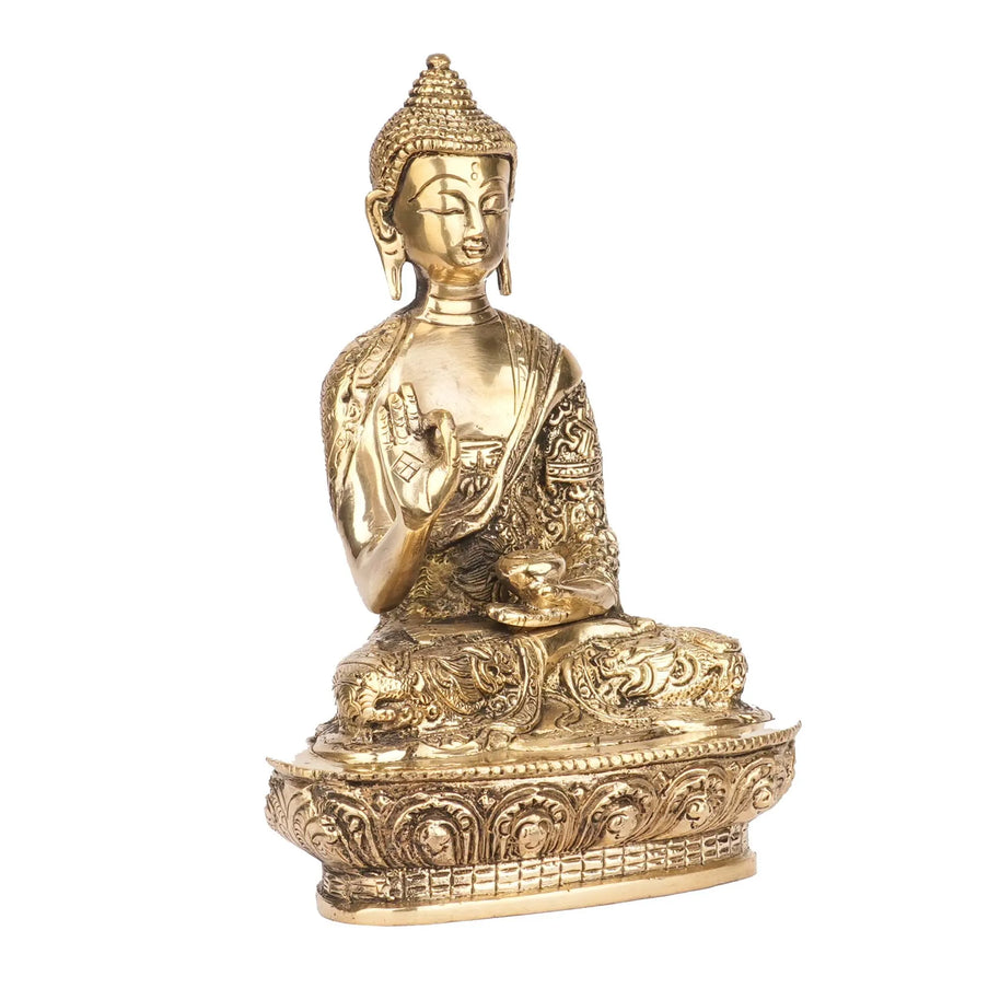 Handcrafted Brass Sitting Buddha Statue | Buddha Idol for Home Decor and Meditation – 8