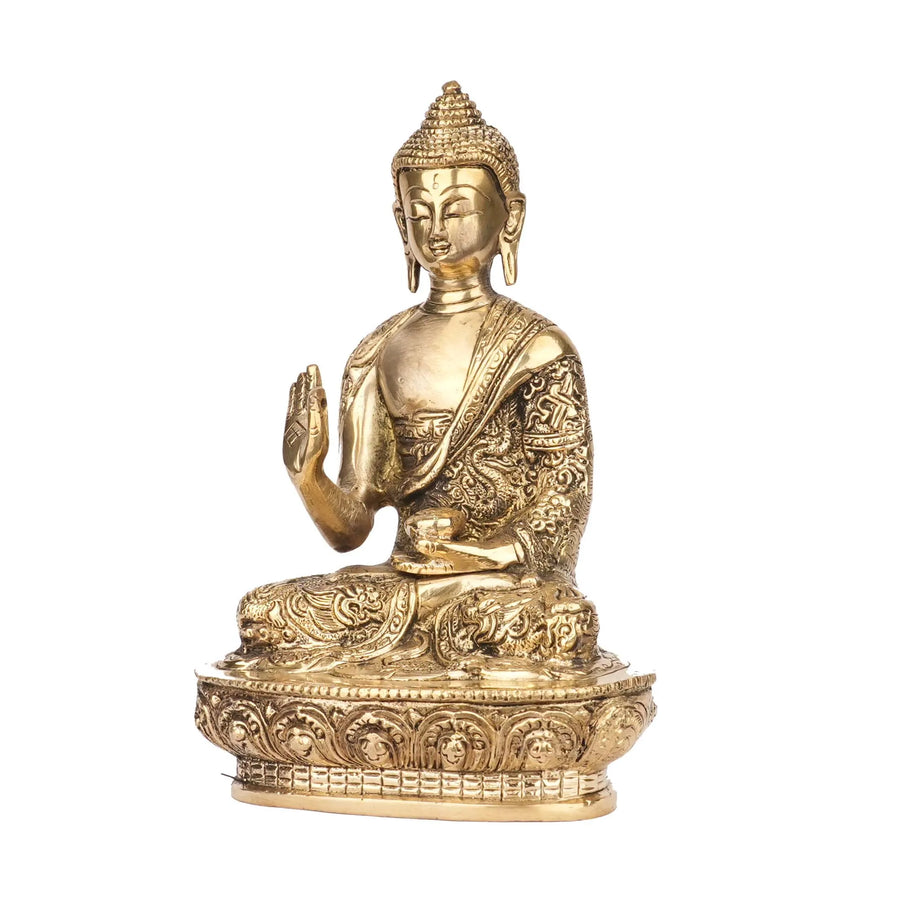 Handcrafted Brass Sitting Buddha Statue | Buddha Idol for Home Decor and Meditation – 8