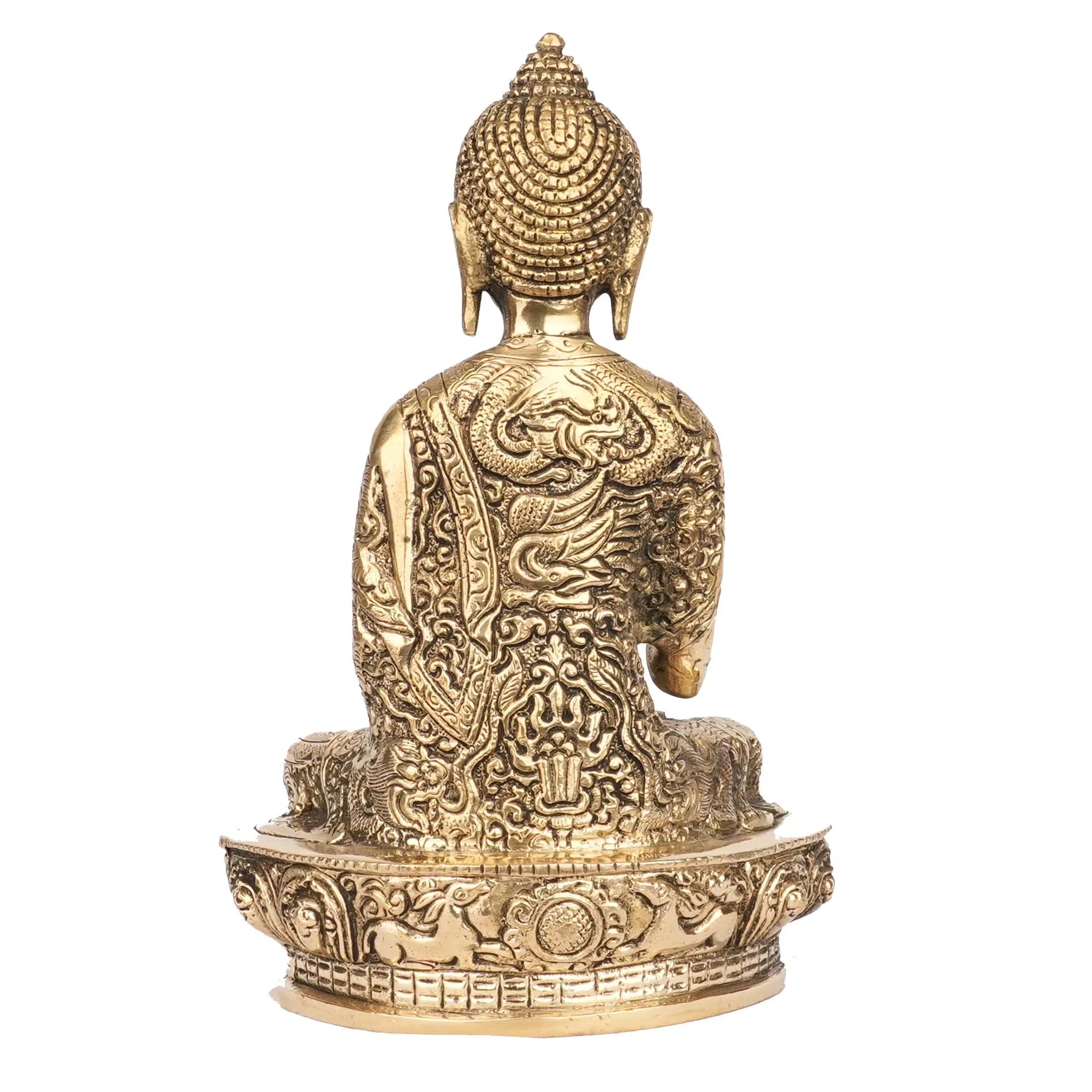 Handcrafted Brass Sitting Buddha Statue | Buddha Idol for Home Decor and Meditation – 8