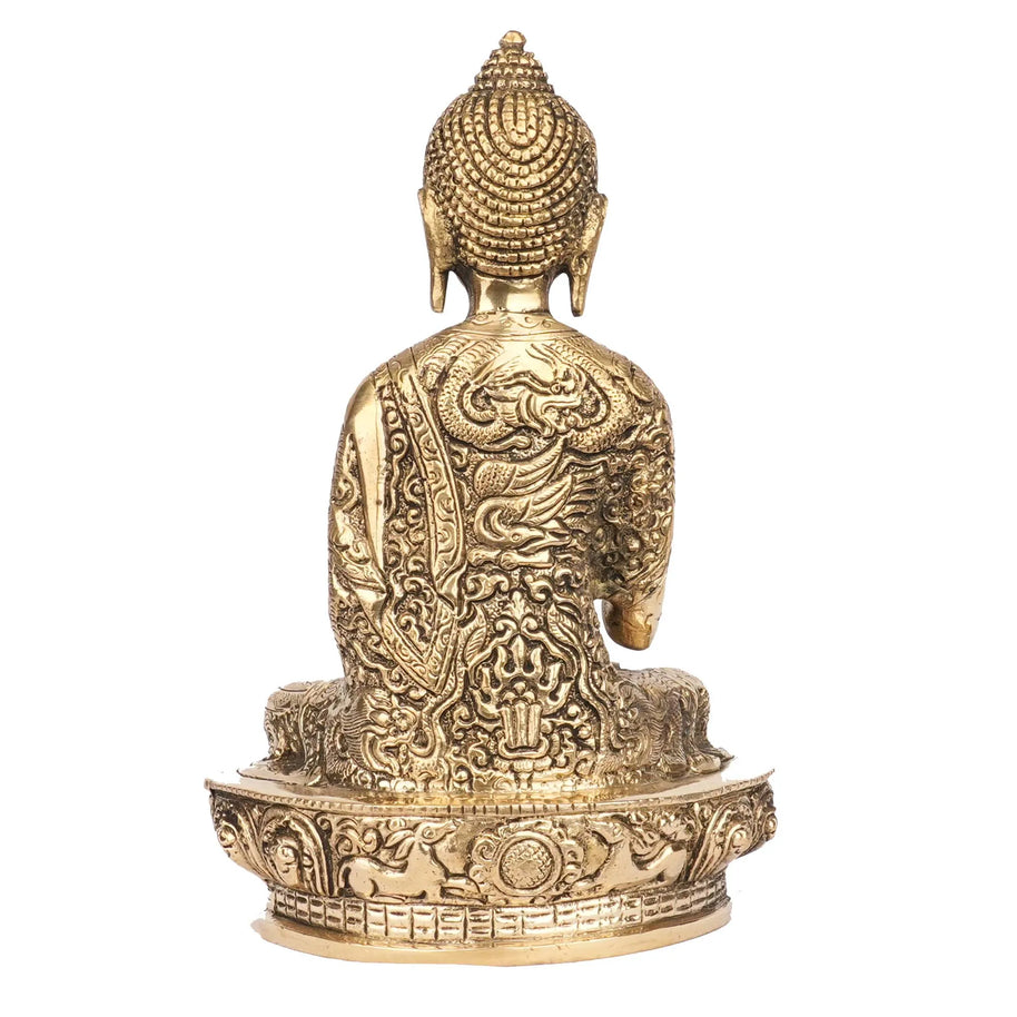 Handcrafted Brass Sitting Buddha Statue | Buddha Idol for Home Decor and Meditation – 8