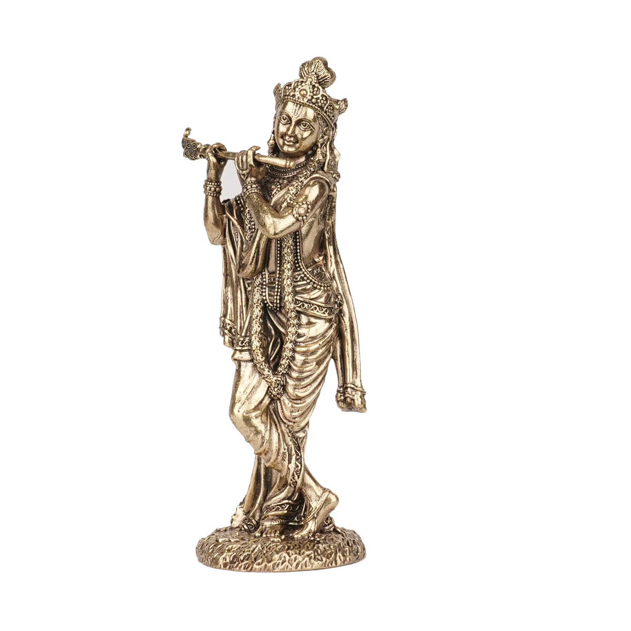 Handcrafted Brass Krishna Idol | Lord Krishna Statue for Pooja & Home Décor – 5