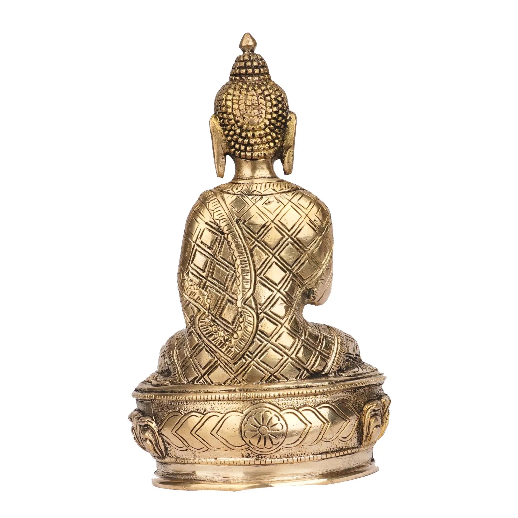 Handcrafted Brass Sitting Buddha Statue | Buddha Idol for Home Decor and Meditation – 8.5