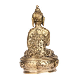 Handcrafted Brass Sitting Buddha Statue | Buddha Idol for Home Decor and Meditation – 8.5