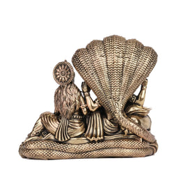 Handcrafted Brass Vishnu Lakshmi Idol | Lord Vishnu and  Goddess Lakshmi Statue for Pooja – 3