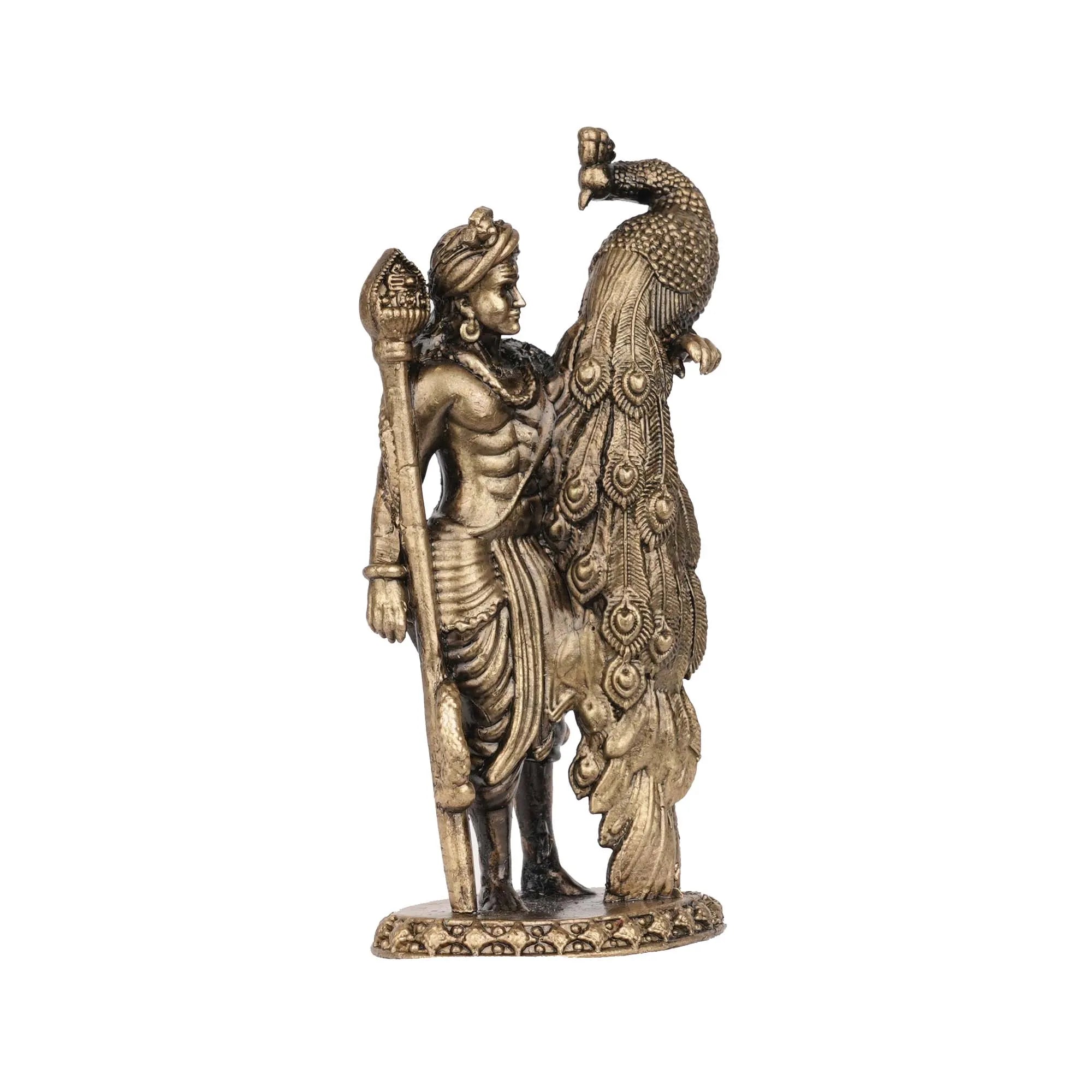 Brass Murugan with Peacock Idol | Lord Murugan Statue – 4