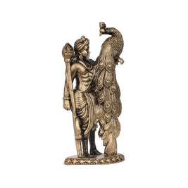 Brass Murugan with Peacock Idol | Lord Murugan Statue – 4