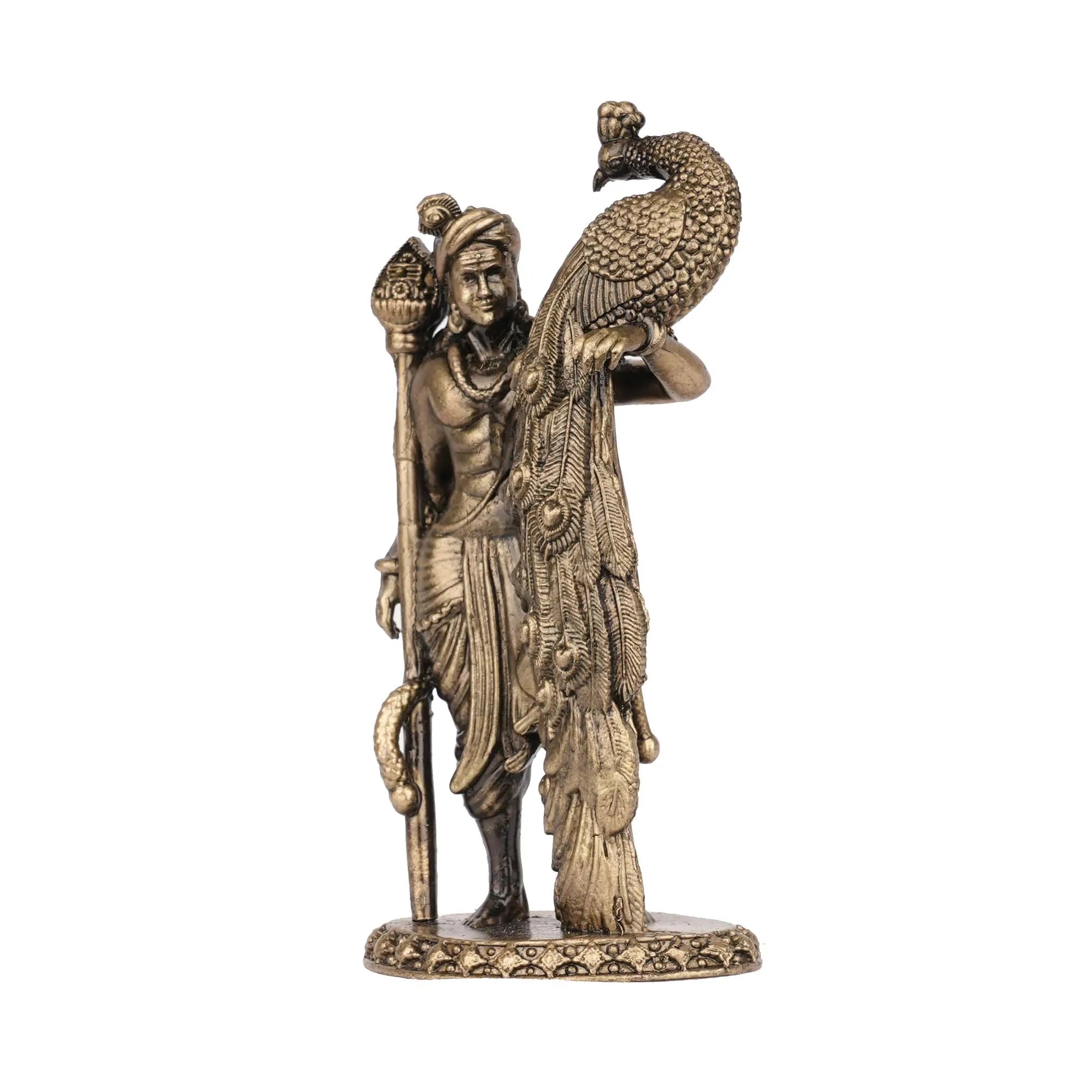 Brass Murugan with Peacock Idol | Lord Murugan Statue – 4