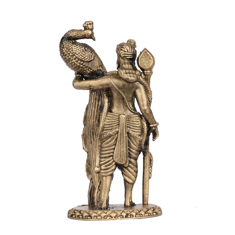 Brass Murugan with Peacock Idol | Lord Murugan Statue – 4