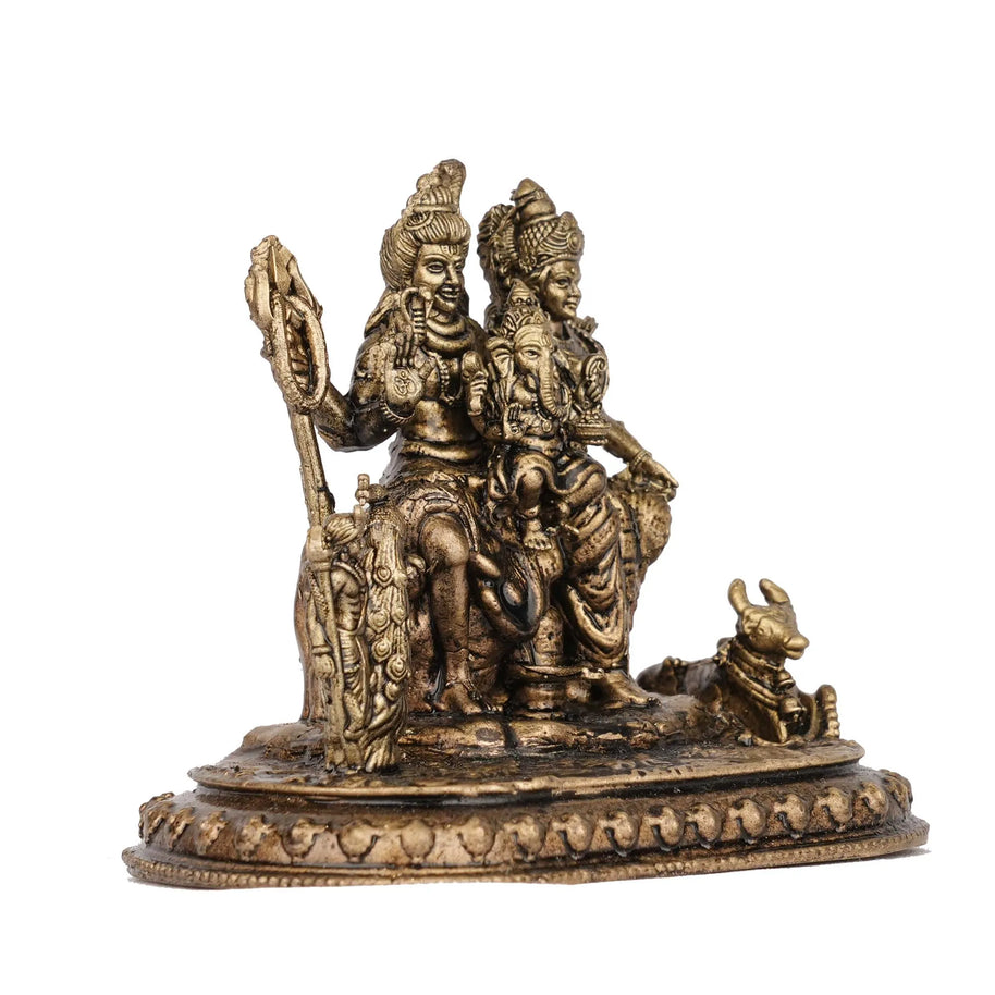 Brass Shiva Family Idol | Lord Shiva Family Statue – 2.5