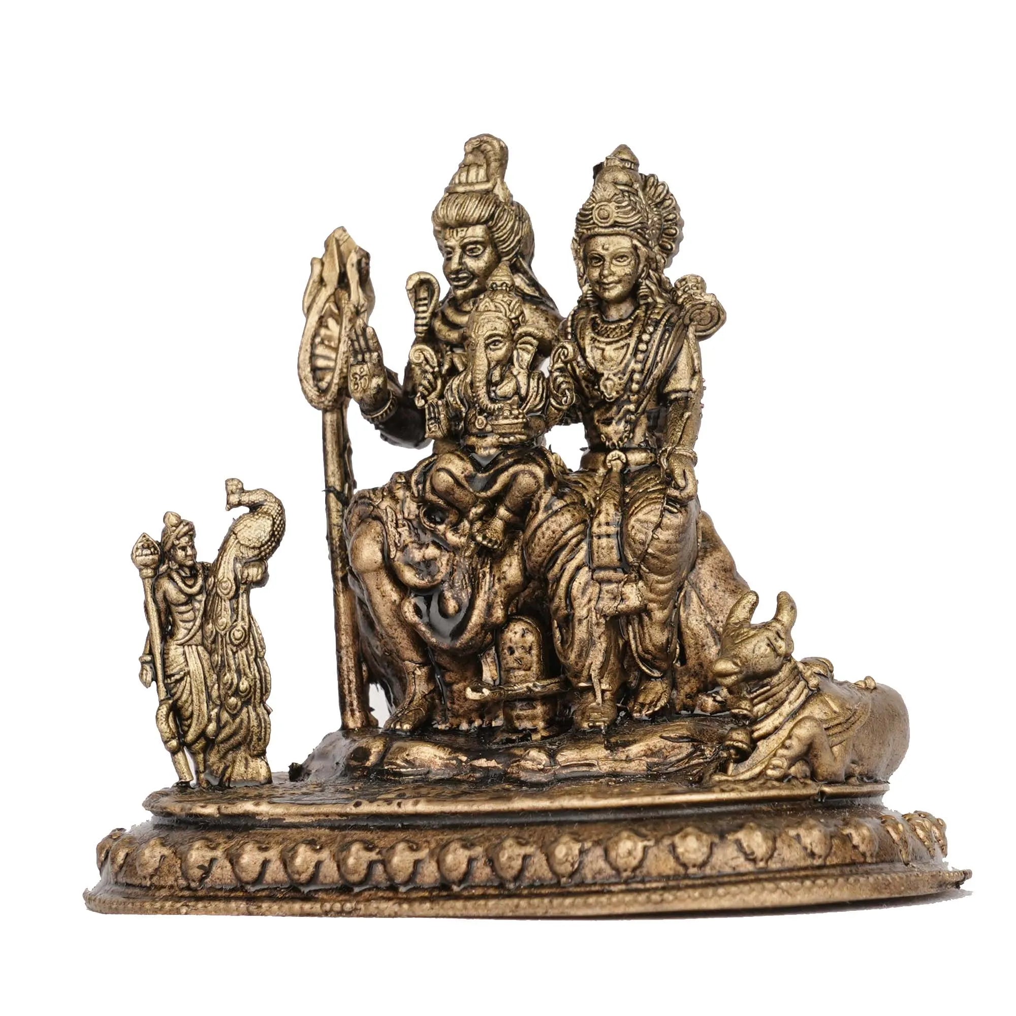 Brass Shiva Family Idol | Lord Shiva Family Statue – 2.5