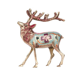 Brass Barasingha Decorative Figurine – 6.5
