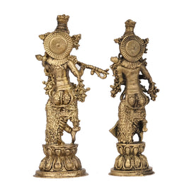 Brass Radha Krishna Idol | Divine Couple Statue – 4.5