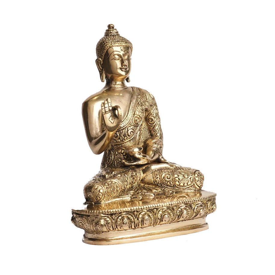Brass Sitting Buddha Statue | Buddha Idol – 8.75