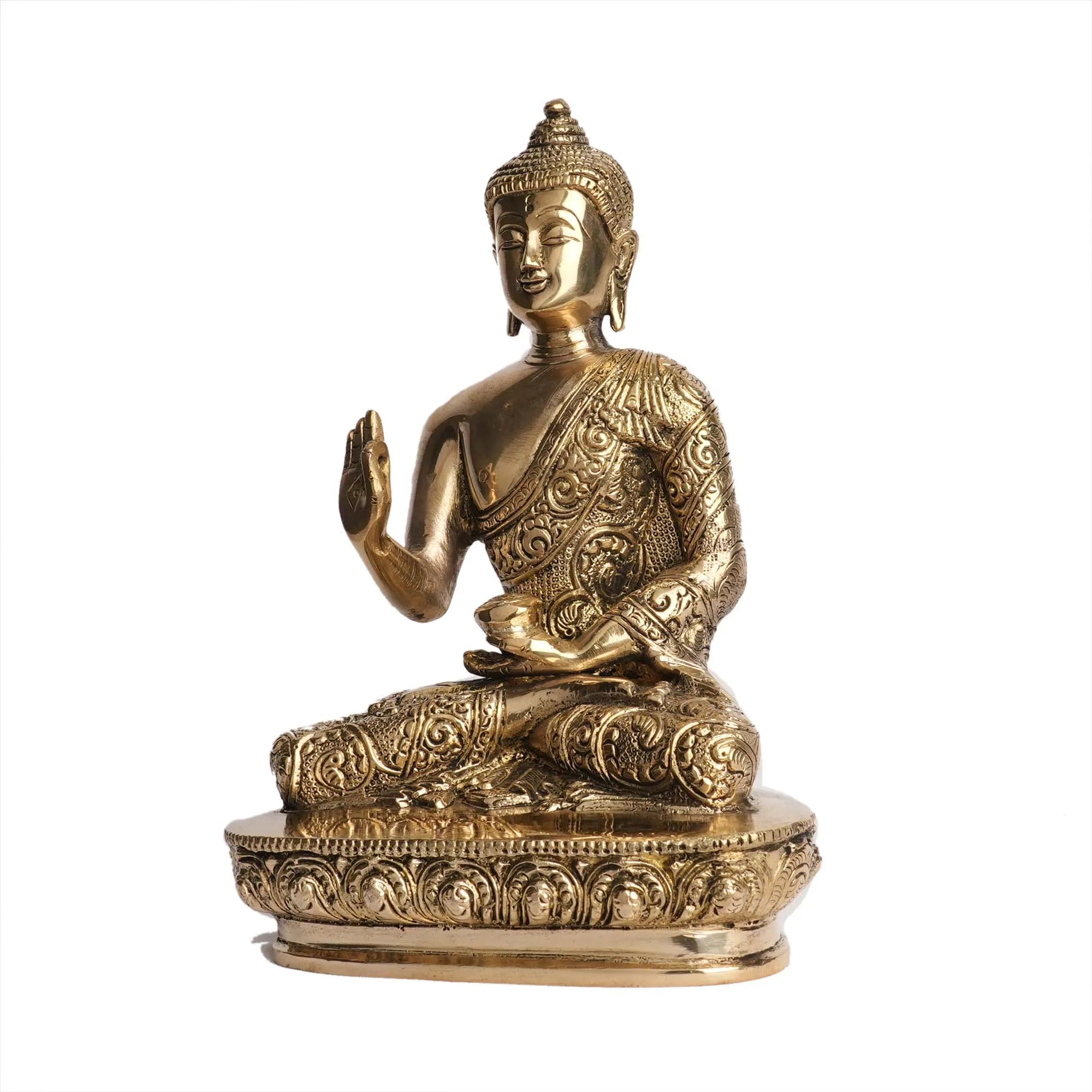 Brass Sitting Buddha Statue | Buddha Idol – 8.75