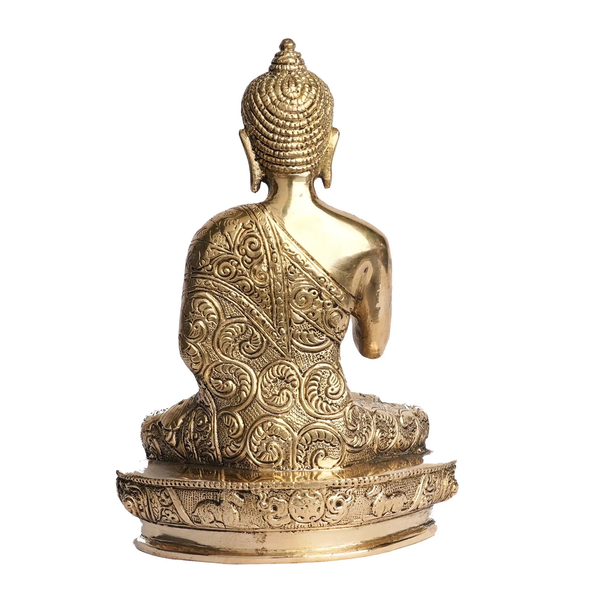 Brass Sitting Buddha Statue | Buddha Idol – 8.75