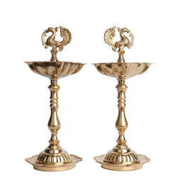 Brass Fancy Lamp Pair | Decorative Pooja Lamp – 5.5