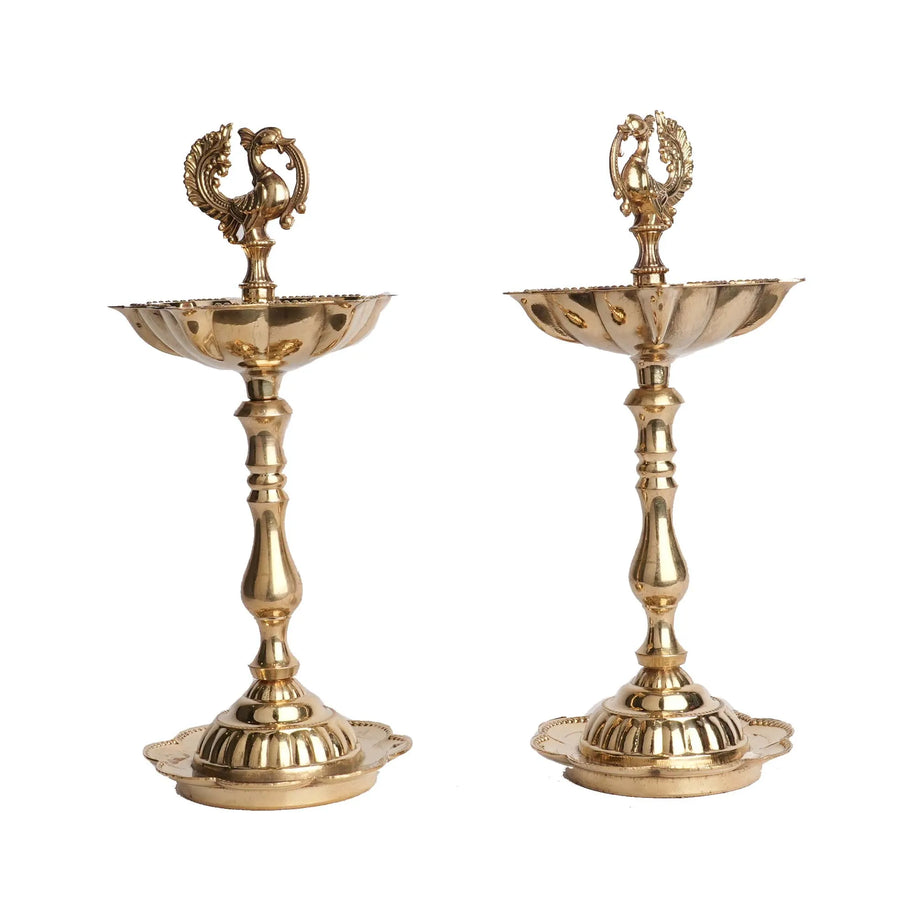 Brass Fancy Lamp Pair | Decorative Pooja Lamp – 5.5