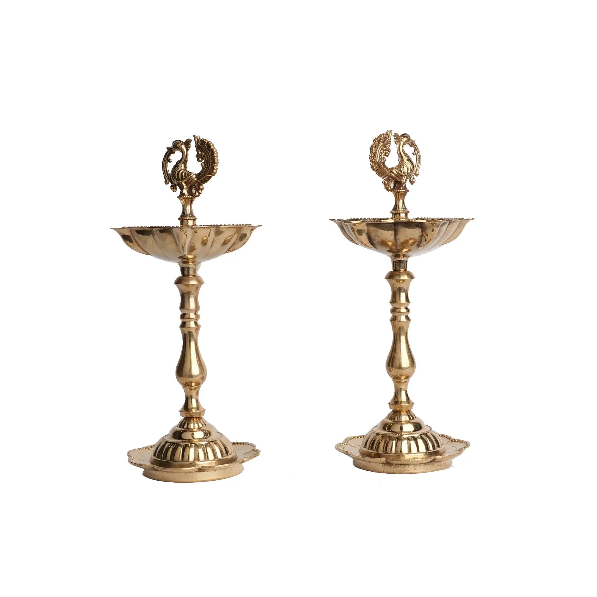 Brass Fancy Lamp Pair | Decorative Pooja Lamp – 5.5