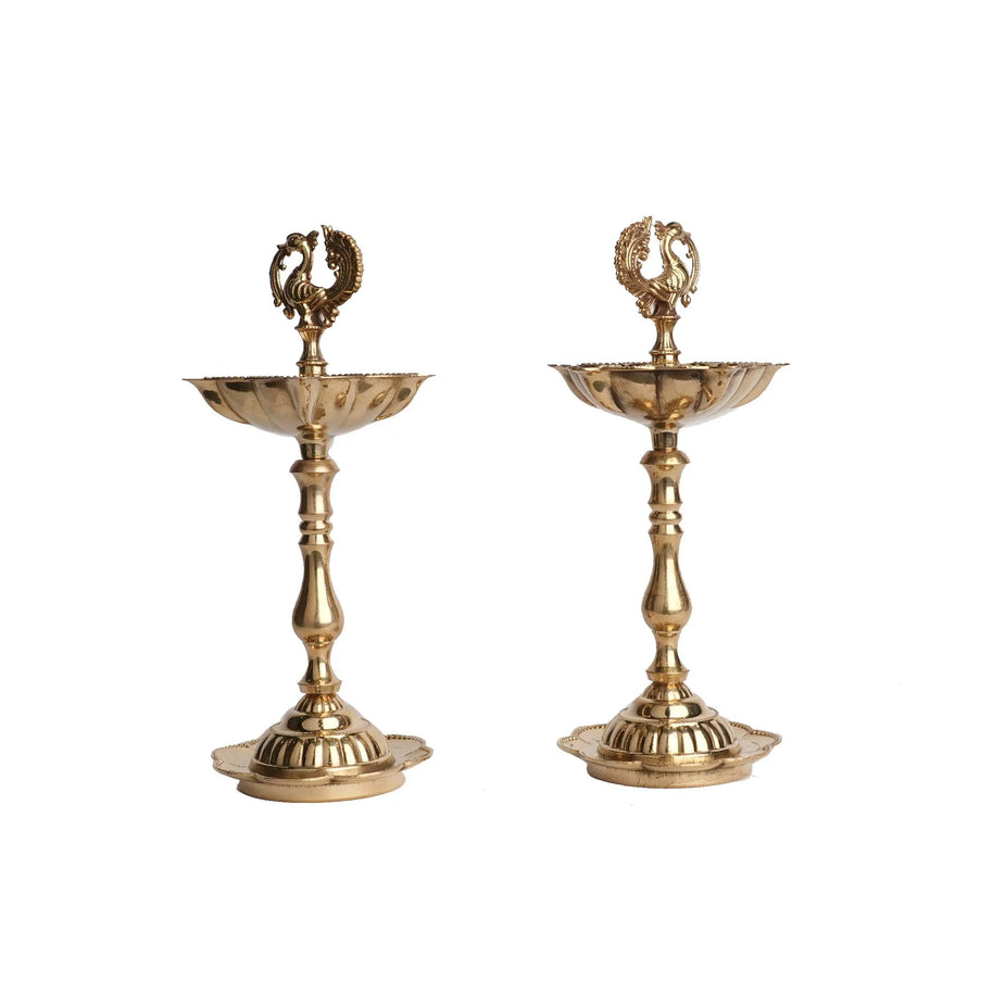 Brass Fancy Lamp Pair | Decorative Pooja Lamp – 5.5