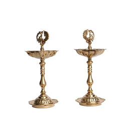 Brass Fancy Lamp Pair | Decorative Pooja Lamp – 5.5