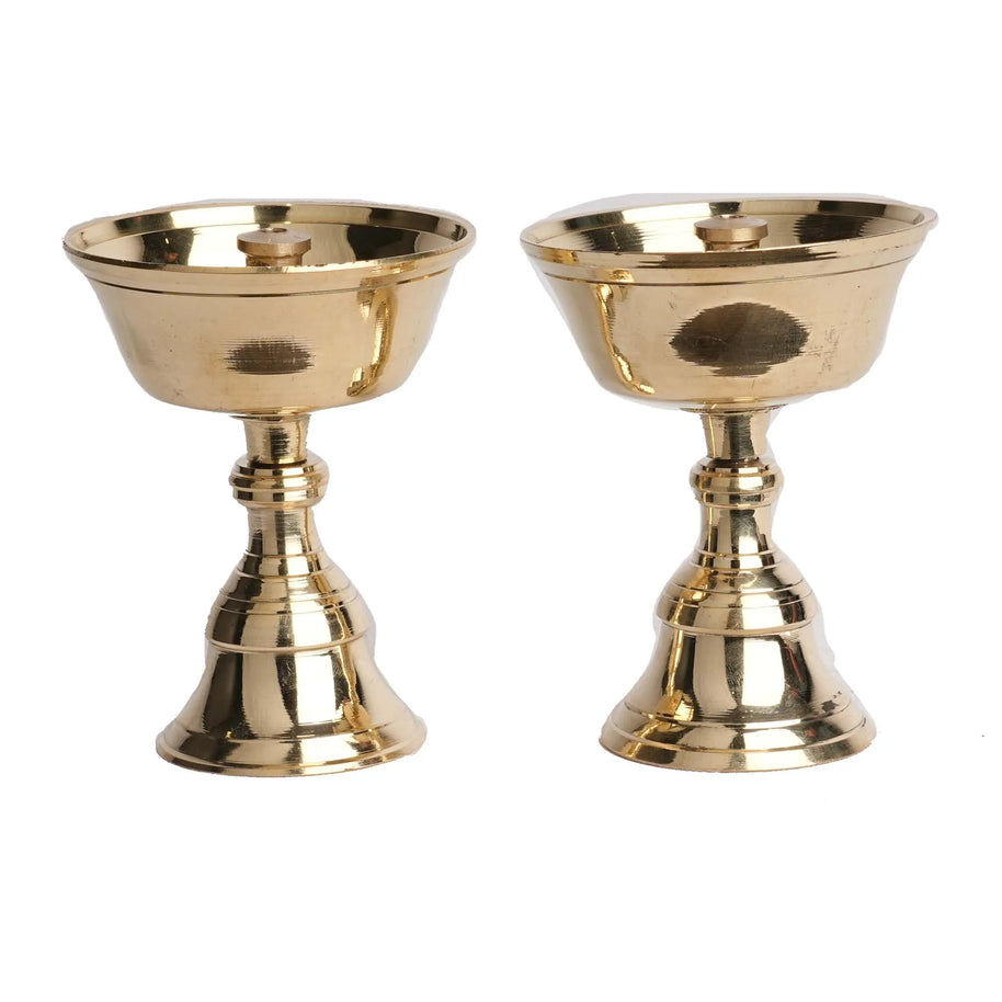 Brass Akhand Pyali Stand Pair | Pooja Diya Stand – 3