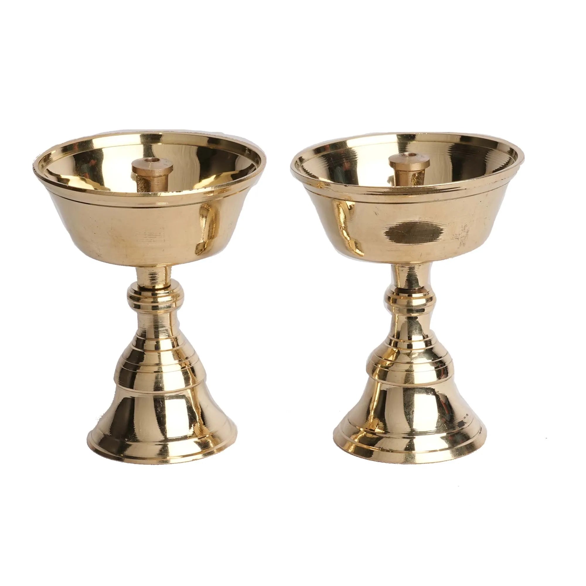 Brass Akhand Pyali Stand Pair | Pooja Diya Stand – 3