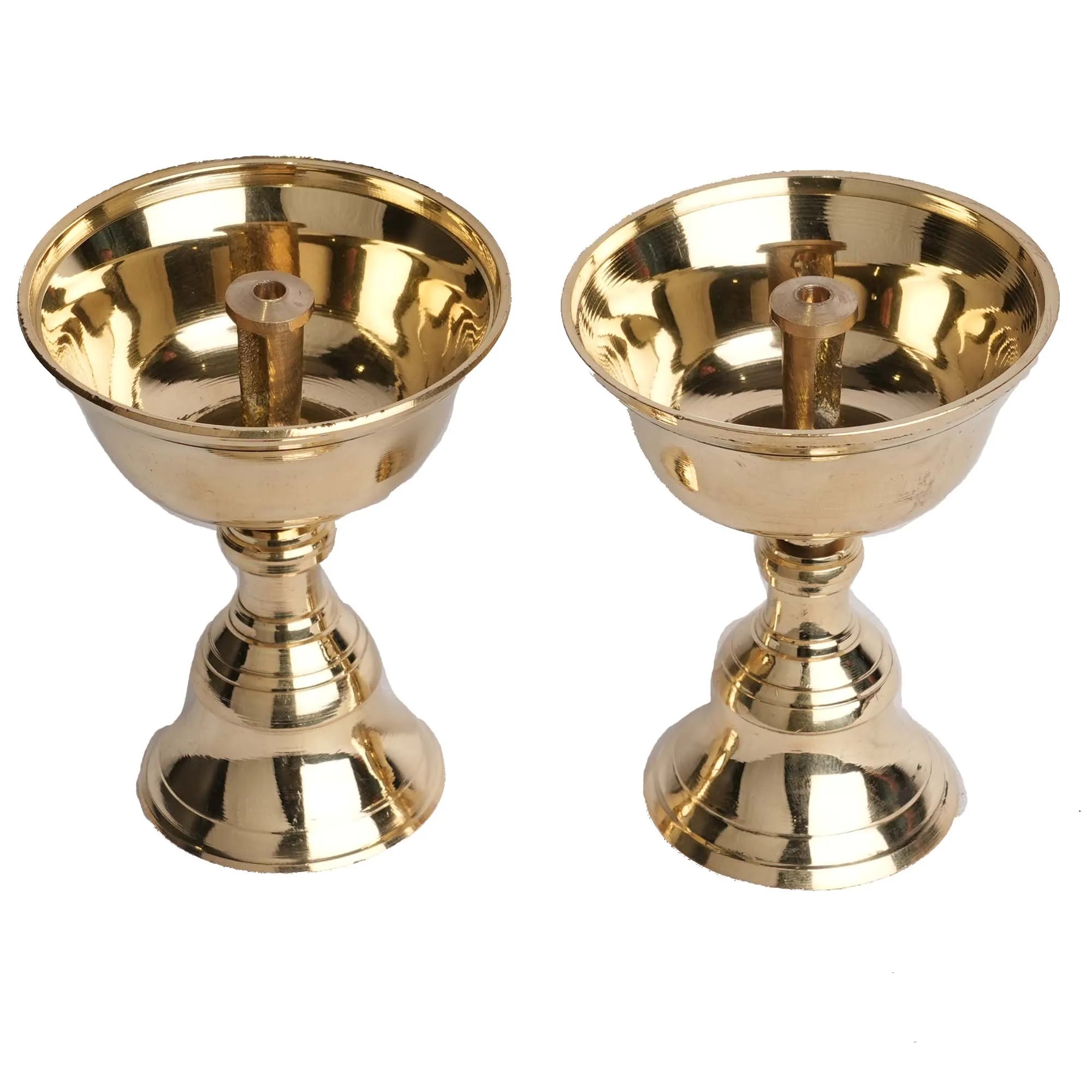Brass Akhand Pyali Stand Pair | Pooja Diya Stand – 3