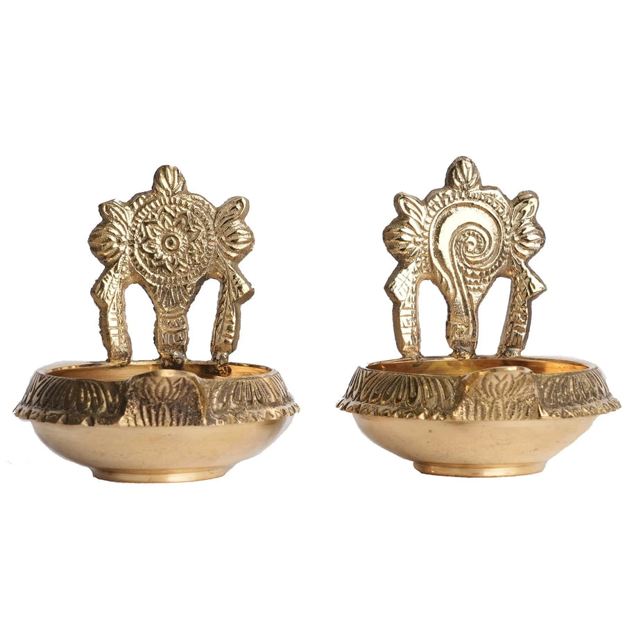 Brass Kuber Shank Chakra Pair | Pooja Décor – 3