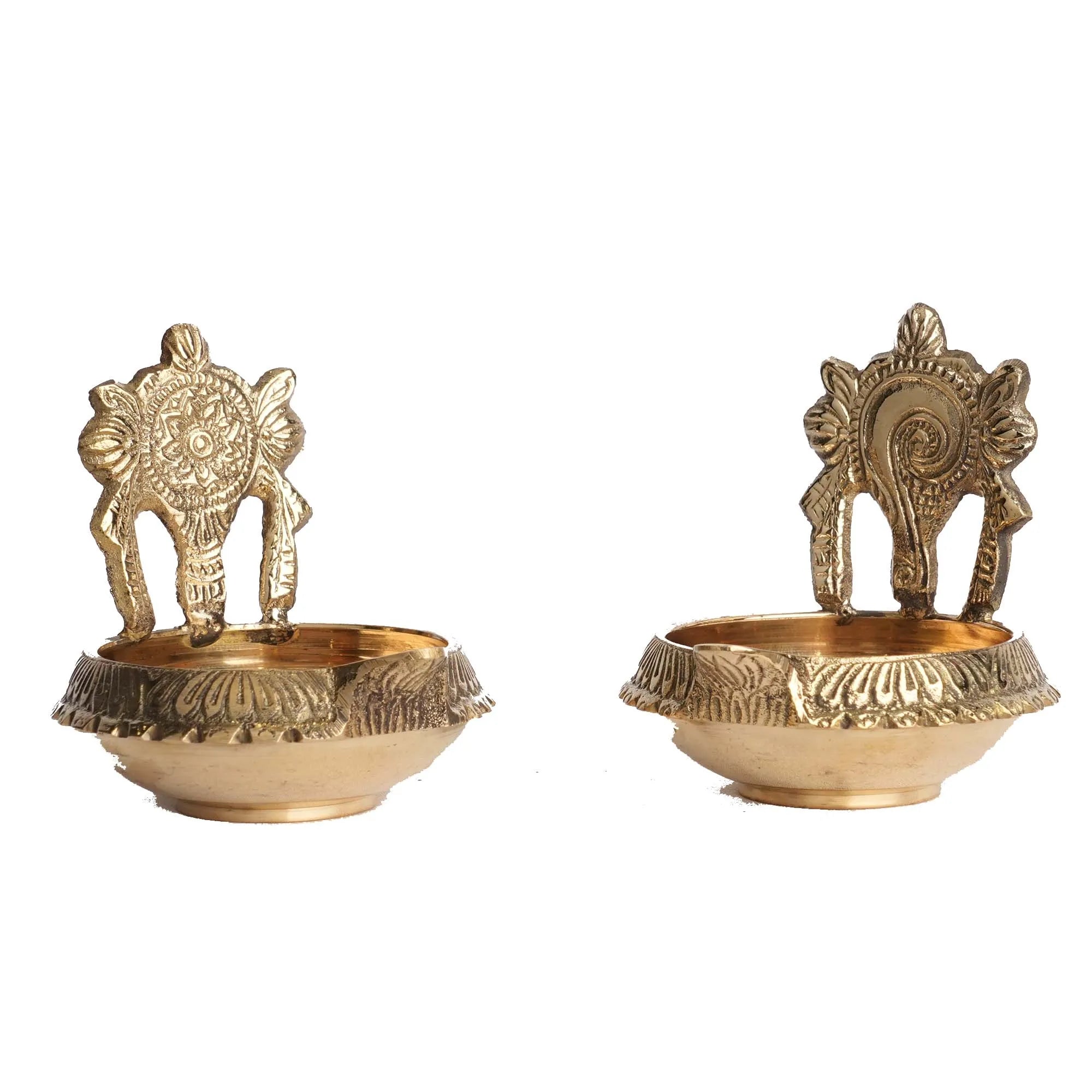 Brass Kuber Shank Chakra Pair | Pooja Décor – 3