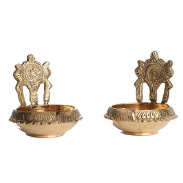 Brass Kuber Shank Chakra Pair | Pooja Décor – 3
