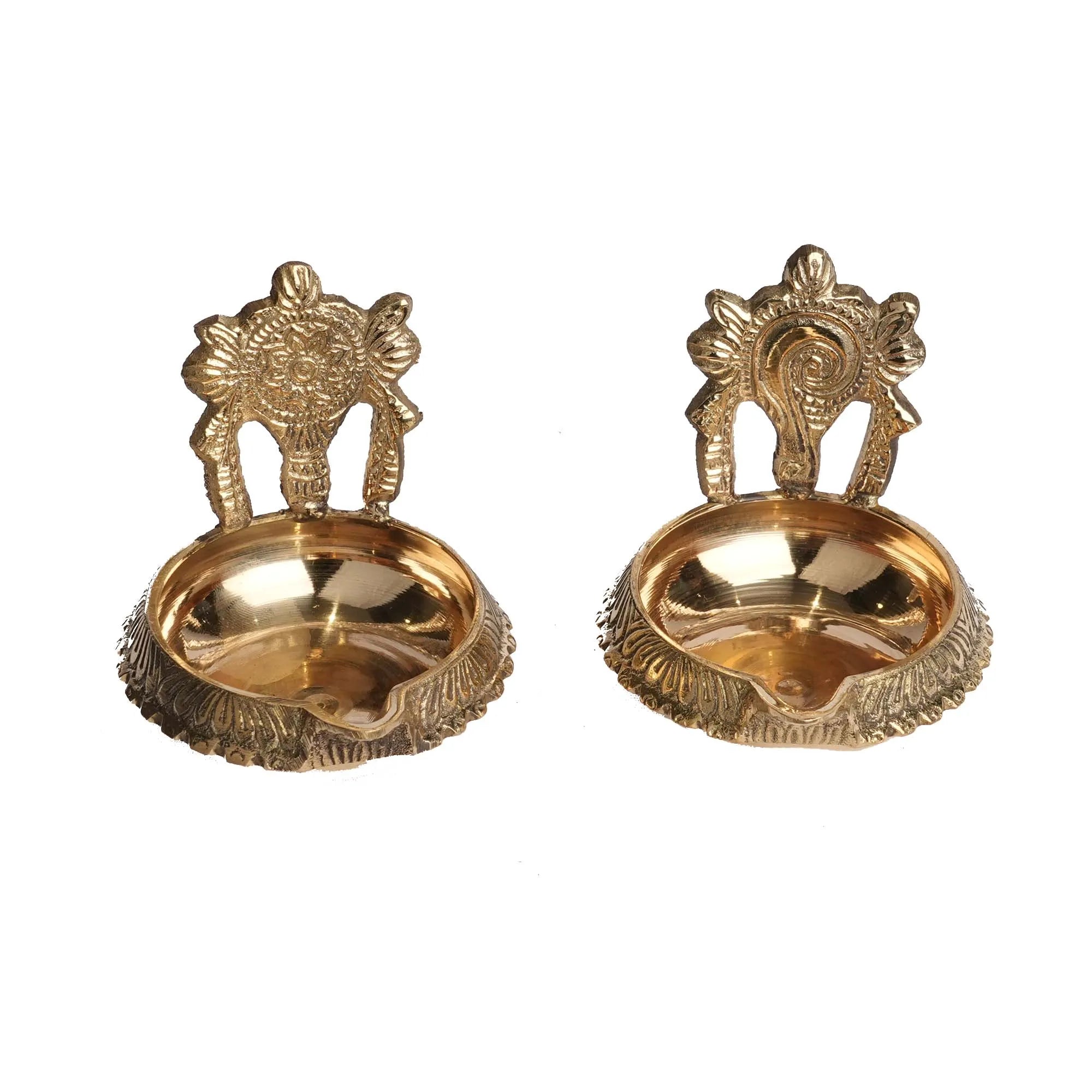Brass Kuber Shank Chakra Pair | Pooja Décor – 3