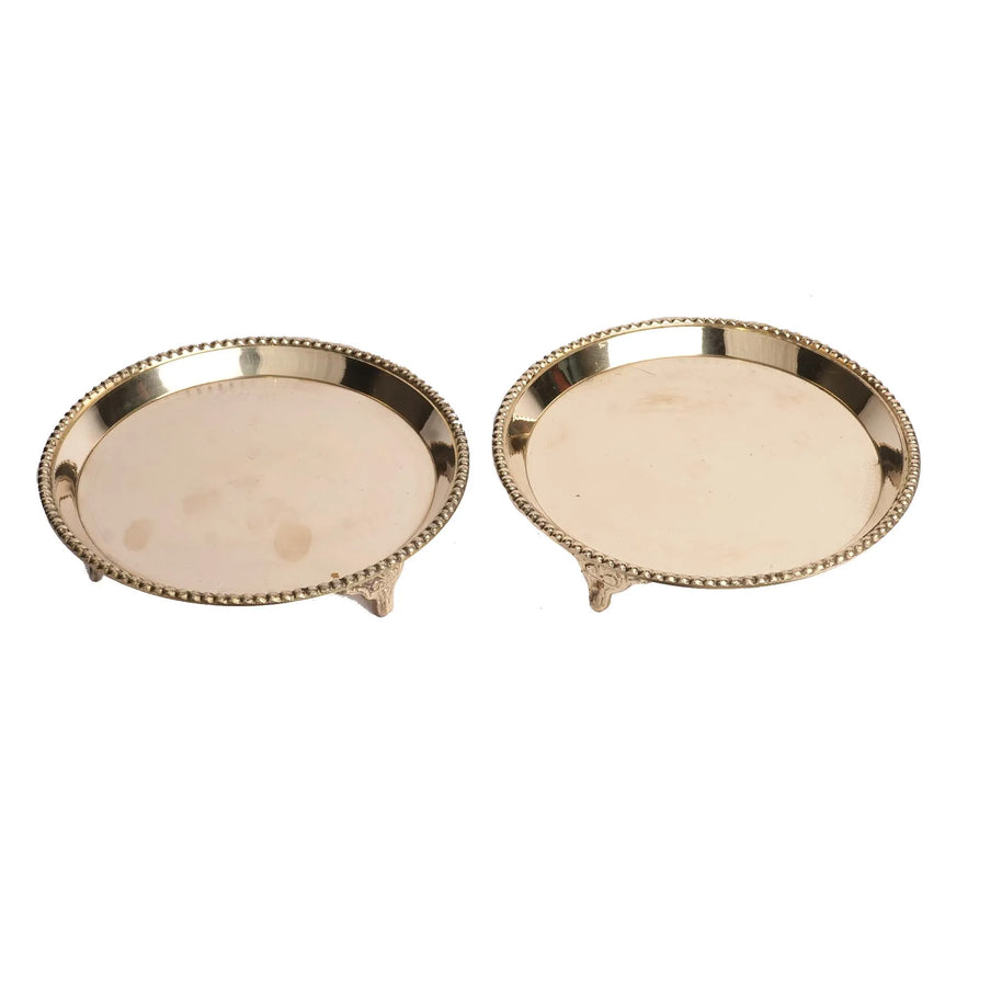 Brass Dana Plate Base Pair | Decorative Pooja Accessory – 2